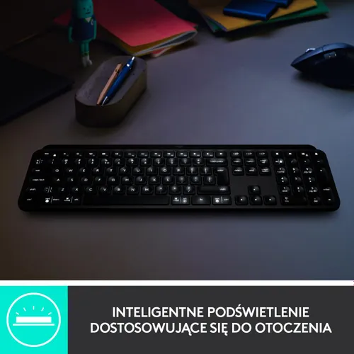 Logitech Klawiatura MX Keys Plus z podpórką na nadgarstki 920-009416