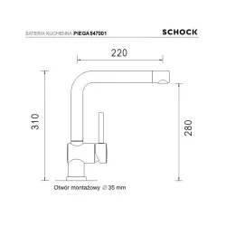 Bateria Schock Piega 547001 Brązowy Mosiądz