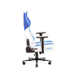 Fotel Diablo Chairs X-Player 2.0 Normal Size Gamingowy do 150kg Skóra ECO Tkanina Biało-niebieski