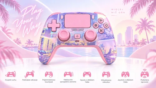 Pad FroggieX FX-P5-GP5-P Vibe City Edition do PC, PlayStation 5, Android, iOS Bezprzewodowy Różowy