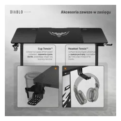 Biurko Diablo Chairs X-Tensio 1400 140cm Regulacja wysokości Czarny
