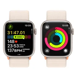 Apple Watch 9 GPS 45 мм алюминиевый лунный светящийся / лунный светящийся спортивный браслет