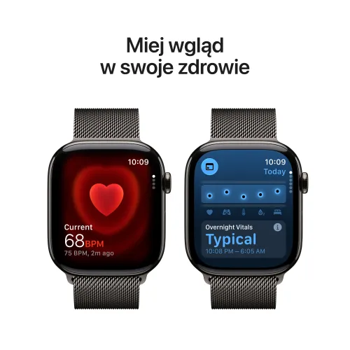 Apple Watch Series 11 GPS + Cellular 46mm Tytan Łupek Bransoleta mediolańska Łupek S/M