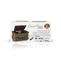 Gramofon Lenco TCD-3571MY Półautomatyczny Napęd paskowy Przedwzmacniacz Bluetooth Brązowy