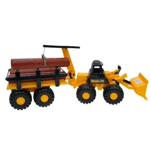 Traktor Koparka Maxima Z Przyczepą Z Drewnem 82Cm