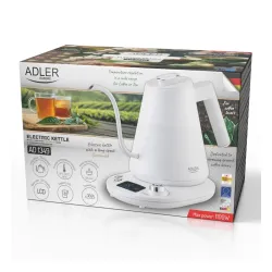 ADLER AD 1349w 1 l - czajnik elektryczny bezprzewodowy metalowy z regulacją temperatury