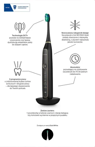 Szczoteczka soniczna SEYSSO Gold Black Special Collection