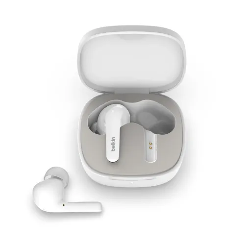 Słuchawki bezprzewodowe Belkin SoundForm Flow Dokanałowe Bluetooth 5.2 Biały