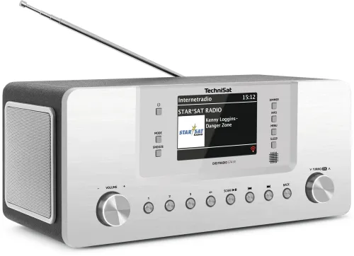 Radioodbiornik TechniSat DigitRadio 574 IR Radio FM DAB+ Internetowe Bluetooth Srebrny