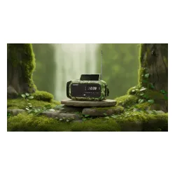 Radioodbiornik Blaupunkt ER20GC SURVIVAL Na korbkę, Solarne, Latarka, Powerbank, Radio FM Zielony