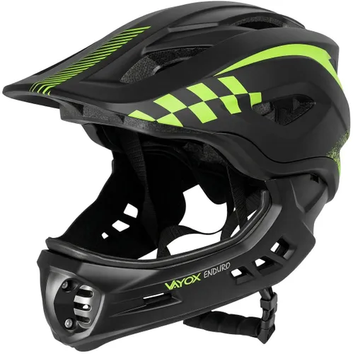 Kask rowerowy VAYOX Enduro VA0421BS Czarny Full Face z odpinaną szczęką (rozmiar S)