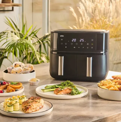 Air Fryer Frytkownica beztłuszczowa BRAUN TD3030.IBK 8l z podwójnym koszem 8 automatycznych programów