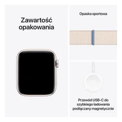 Apple Watch SE GPS + сотовый 44 мм алюминиевый лунный светящийся / лунный светящийся Спортивный ремешок