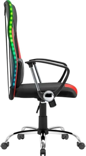 Fotel DEFENDER West RGB Czarno-czerwony