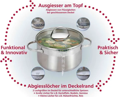 Garnek ze stali nierdzewnej z pokrywką SSW COMFORT 1 l