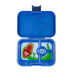 Średni prostokątny lunchbox Yumbox Panino - surf blue / dinosaur tray