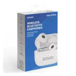 Słuchawki bezprzewodowe Savio TWS-01 PRO Douszne Bluetooth 5.4 Biały
