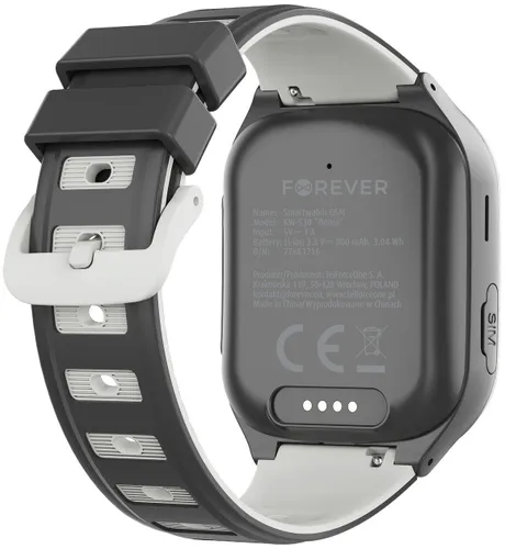 Smartwatch FOREVER Kids Boost KW-530 AI GPS WiFi 4G Czarno-biały