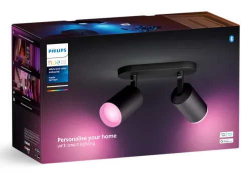 Oświetlenie punktowe Philips Hue White and Color Ambiance Podwójne Fugato Czarny