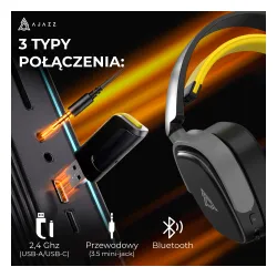 Słuchawki bezprzewodowe z mikrofonem Ajazz AHM09 MAX Nauszne Czarny