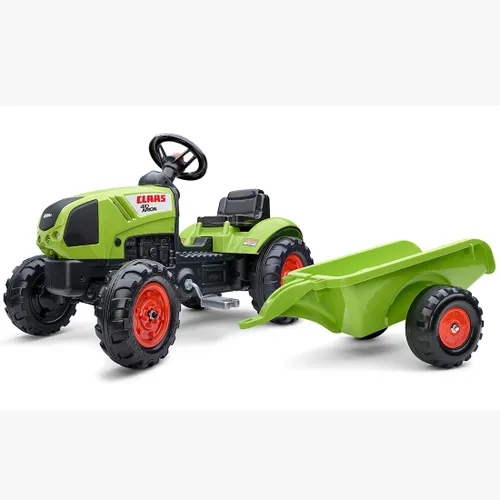Falk Traktor Claas Zielony na Pedały z Przyczepą + Klakson od 2 Lat.