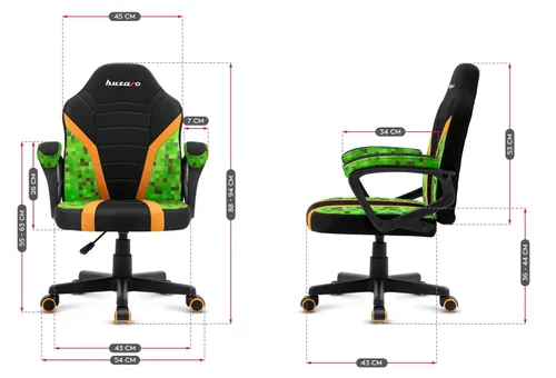 Fotel HUZARO Ranger 1.0 Pixel Mesh Czarno-zielony