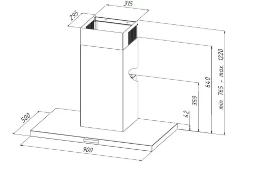 Okap Akpo WK-9 Feniks Slim 90 Czarny