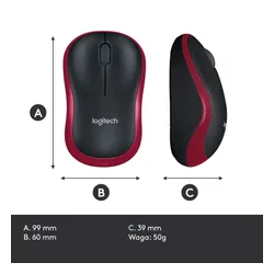 Myszka Logitech M185 Czarno-czerwony