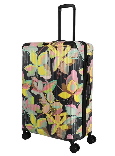 Большой жесткий чемодан Travelite Cruise Trolley L Print - yellow orchid