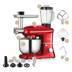 Robot kuchenny planetarny MOZANO Rob 02 1400W z blenderem kielichowym Czerwony