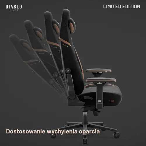 Fotel Diablo Chairs X-Eye 2.0 Ultra Gamingowy do 140kg Tkanina Czarny