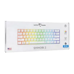 Klawiatura gamingowa White Shark Shinobi Blue przewodowa mechaniczna podświetlana biała