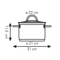 TESCOMA Vision niski 4 l - garnek ze stali nierdzewnej z pokrywką
