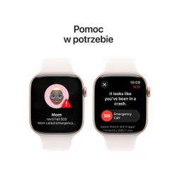 Apple Watch 10 GPS 42mm koperta z aluminium (różowe złoto) + pasek sportowy rozmiar S/M (łagodny róż) (Stan Doskonały)