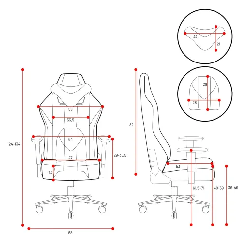 Fotel Diablo Chairs X-Player 2.0 Normal Size Gamingowy do 150kg Skóra ECO Tkanina Biało-niebieski