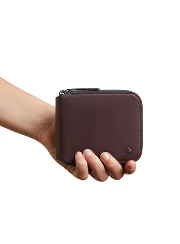 Bellroy leather Zip Wallet RFID - глубокий сливовый