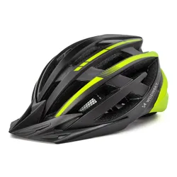 Kask rowerowy WOZINSKY HT-28VCZ Czarno-żółty MTB z lampką (rozmiar M)