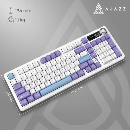 Klawiatura mechaniczna Ajazz AK980 V2 Gift Switch V2 Biało-Fioletowy