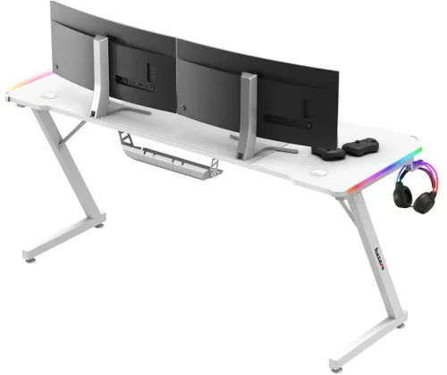 Biurko gamingowe HUZARO Hero 4.8 RGB Biały