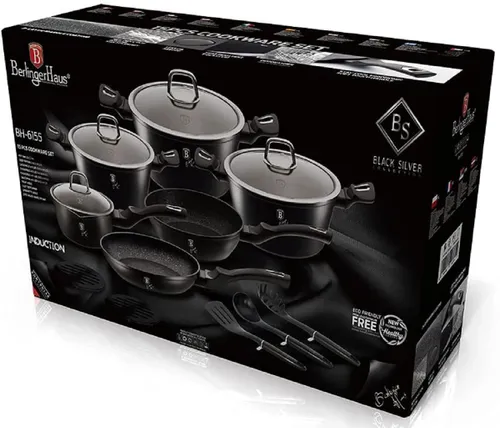 Zestaw garnków BERLINGER HAUS Black Silver Collection BH-6155 (15 elementów)