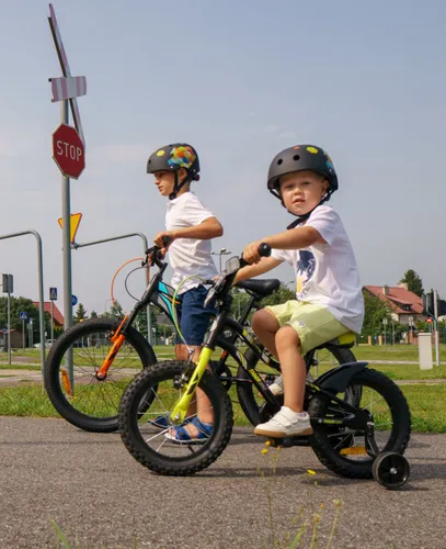 Rower dziecięcy SUN BABY Tiger Bike 12 cali dla chłopca Czarno-żołto-szary
