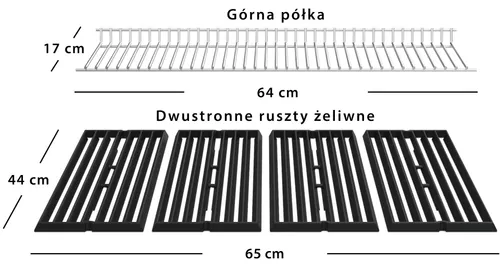 Grill gazowy BROIL KING Crown 480 Shadow Satyna 11.4 kW 65 x 44 cm