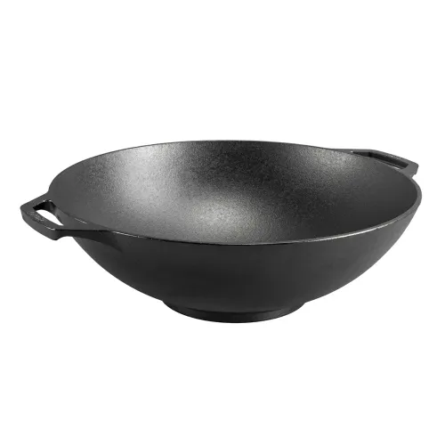 LODGE 35 cm - patelnia / wok żeliwny z dwoma uchwytami