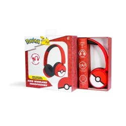 Słuchawki bezprzewodowe z mikrofonem OTL Technologies Pokémon Pokeball Wireless Dla Dzieci Nauszne Czerwony