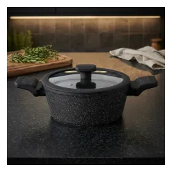 Garnek aluminiowy z pokrywką STARKE PRO CERES MARBLE 1,2 l