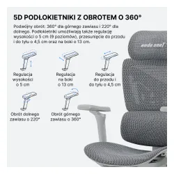 Fotel Anda Seat X-Air Pro XL Gamingowy do 120kg Tkanina Szary