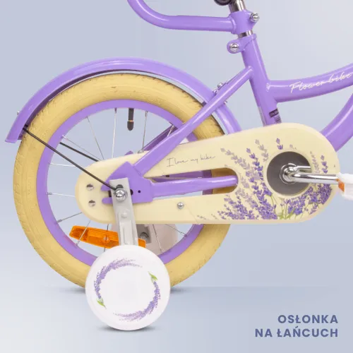 Rower dziecięcy SUN BABY Flower Bike 14 cali dla dziewczynki Lawendowy