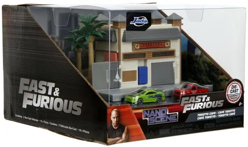 Zestaw pojazdów JADA TOYS Szybcy i wściekli Nano Scene Kawiarnia Toretto 9334914314R00