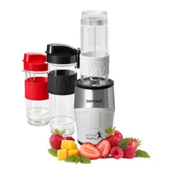 Blender kielichowy CONCEPT SM-3380 Smoothie Maker Biały (Sportowy) + 2 bidony w komplecie