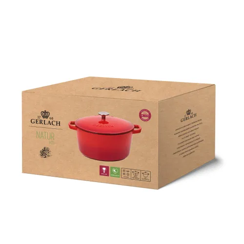 Garnek Gerlach Natur Iron Indukcja Żeliwo 5l Czerwony